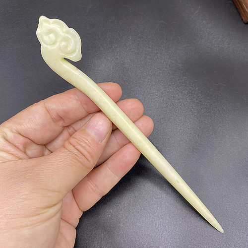 岫玉复古祥云如意发簪发钗玉簪子