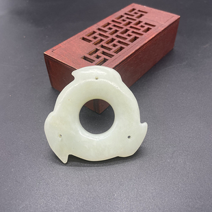 岫玉璇玑玉吊坠挂件玉环玉佩古玩玉器腰佩腰挂配饰饰品汉代玉把家