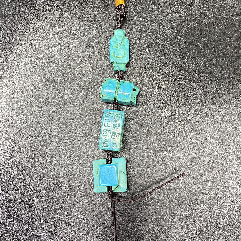 文玩饰品文中司南佩冈卯工子佩颈饰腰佩防绿松石战汉三宝挂件吊坠
