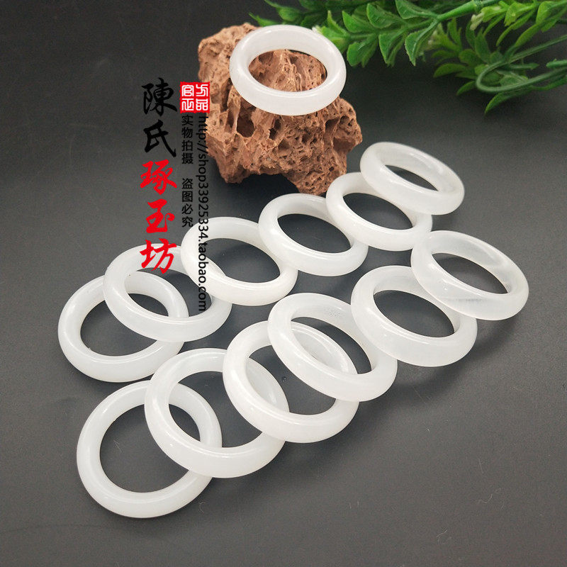 阿富汗白玉玉环玉吊坠DIY手工配饰挂饰镶嵌玉圆圈圆环玉配袈裟环