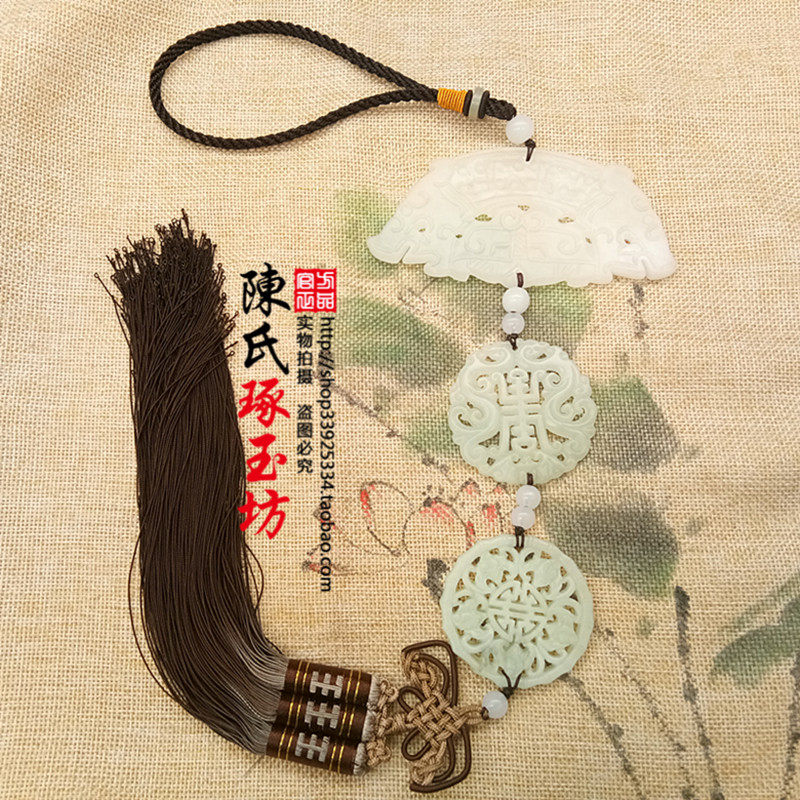 天然岫玉玉璜玉璧双龙玉佩腰配古风汉服配饰cos古装拍摄腰坠禁步