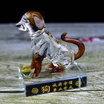 水晶十二生肖摆件元宝款带底座鼠牛虎兔龙蛇马羊猴鸡狗猪男女礼物