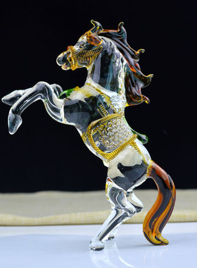 马水晶马十二生肖摆件马到成功男女礼物吉祥物马年客厅玄关装饰件