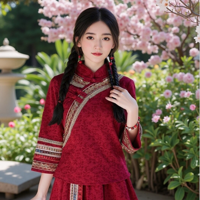 新中式汉服禅意上衣女改良旗袍