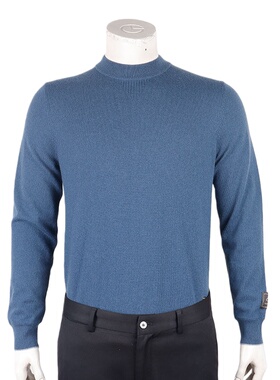 金利来男装纯羊绒衫圆领保暖针织衫蓝色毛衣男MRM22241701-65