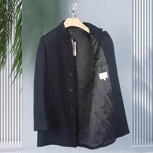 金利来男装中长款毛昵大衣 冬季加厚立领羊毛外套MJLF39013321-99