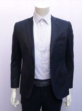 金利来男装羊毛驼绒二粒扣西服套装 好版型纯色外套MZT15141033