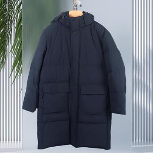 金利来男士白鹅绒羽绒服2024冬可脱帽保暖中长款外套MDSG63914016