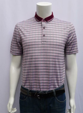 金利来男装翻领短袖T恤夏季薄凉爽标准含桑蚕丝MTSE188-41002-51