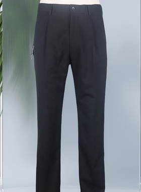 金利来男装西裤 秋冬单褶直筒宽松纯羊毛长裤子MPDF13916228-99