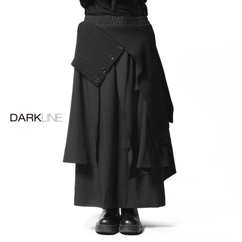 [DL] yohji暗黑小众层次不规则毛织叠搭裙裤无性别