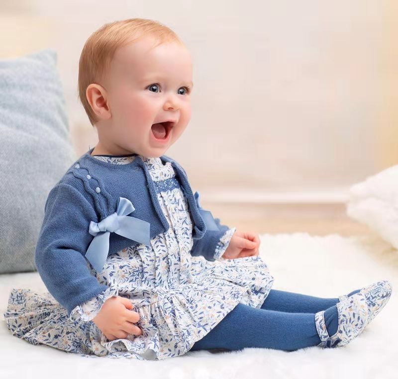 秋冬新款洋气百褶纯棉套装连衣裙