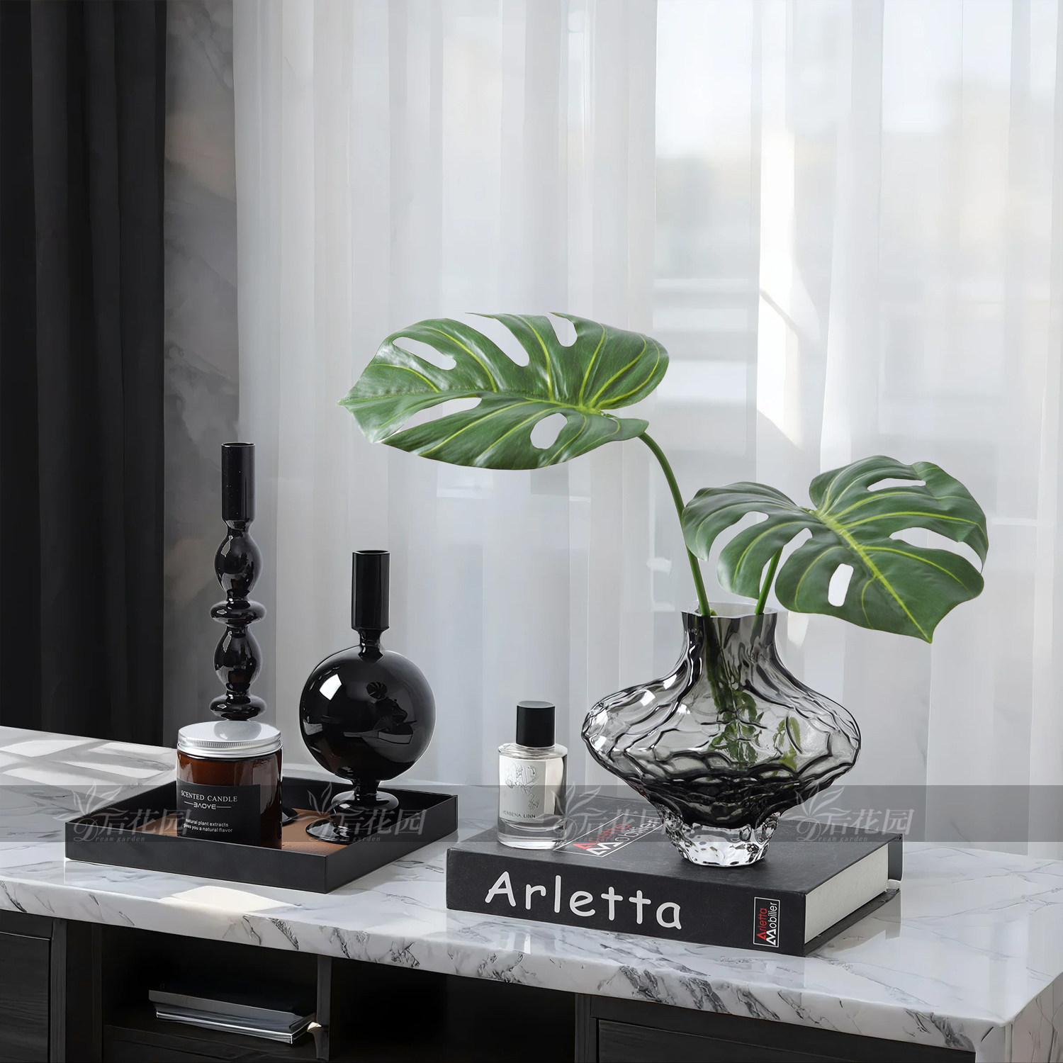 轻奢客厅茶几高级感摆件套装艺术装饰品桌面仿真花摆设样板间软装,家居饰品,装饰摆件,淘宝优惠券,粉丝福利购,淘宝优惠卷