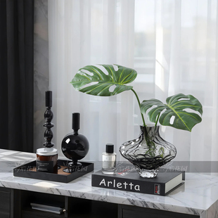 轻奢客厅茶几高级感摆件套装艺术装饰品桌面仿真花摆设样板间软装