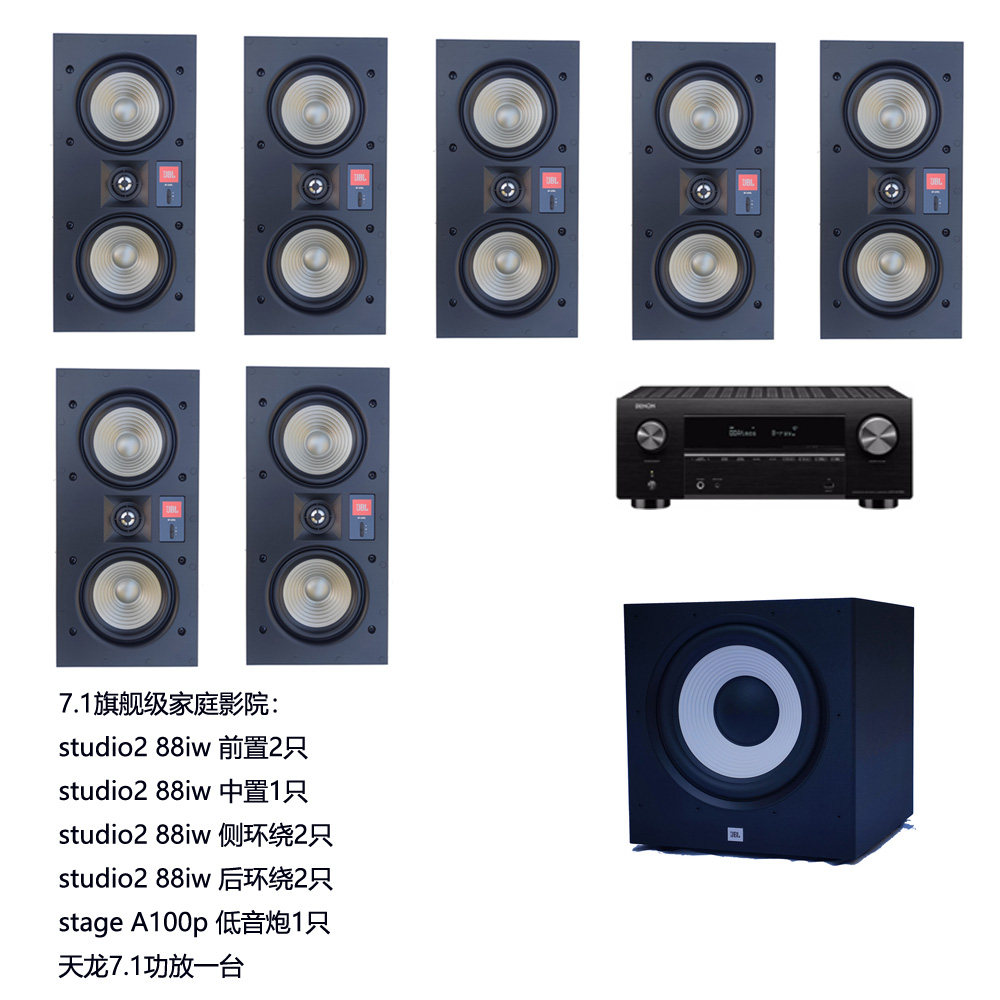 JBL嵌入式5.1家庭影院7.1音箱studio2 88iw 8iw 8ic 6ic 音响