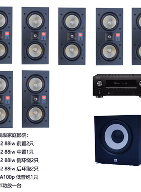 嵌入式5.1家庭影院studio288iw 8ic 8iw+DENON/天龙AVR-X1800H