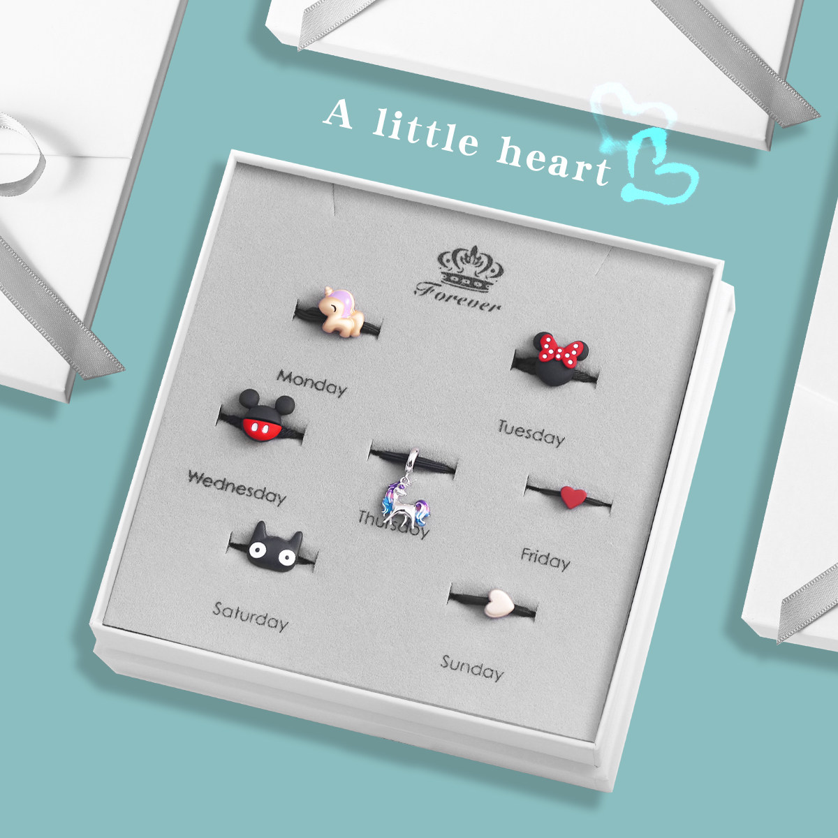 独角兽头绳一周头饰礼盒套装