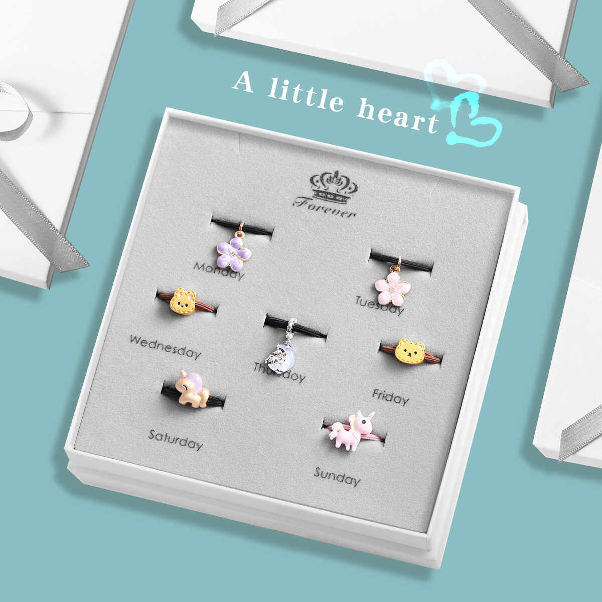 发圈套装925纯银独角兽发绳