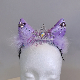 芭蕾玩具猫变奏头饰可爱俏皮风格发饰COSPLAY动物皇冠手工发饰