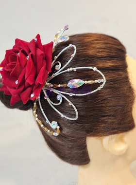 唐吉坷德芭蕾变奏头饰红色芭蕾演出头饰定制Don Quixote Headwear