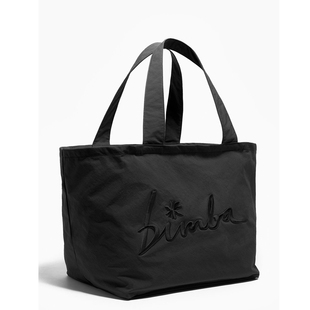 BIMBA外贸日单女士帆布妈咪包肩刺绣布艺托特包轻便大容量购物袋