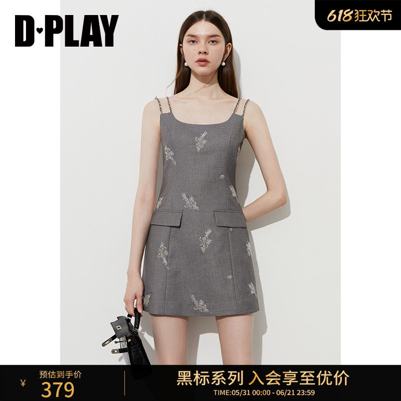 DPLAY【黑标闪钻系列】新款吊带连衣裙miu系礼服裙2026夏季