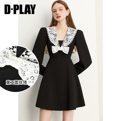 DPLAY秋季新品法式优雅重工蕾丝