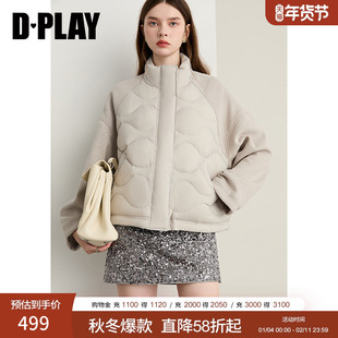 PLAY【90白鸭绒】2025年冬季新款灰色立领羽绒服宽松慵懒外套