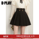 短裙收腰短款 黑色半身裙女时尚 百褶裙2026年春 法式 DPLAY新款