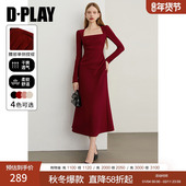 DPLAY 红色连衣裙女礼服裙子敬酒服 新款 蜜恋衣橱系列 2026春季