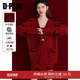 新套装 红色毛衣女宽松羊毛针织开衫 新款 DPLAY冬季