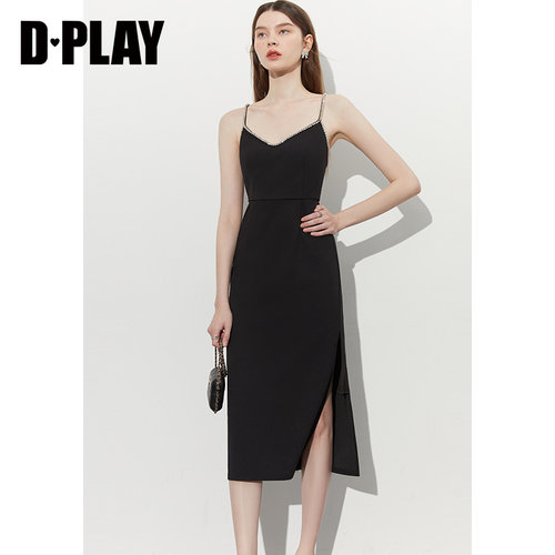 春新轻可调节细肩带裙DPLAY
