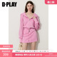 气质上衣女 多巴胺运动休闲外套套装 DPLAY粉色连帽卫衣春季 新款