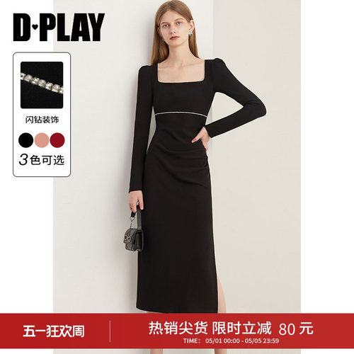 赫本DPLAY侧开衩小黑裙轻礼服
