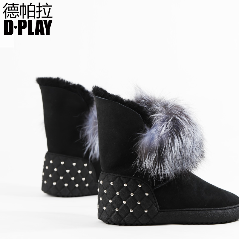 dplay德帕拉秋冬新品毛毛鞋短靴
