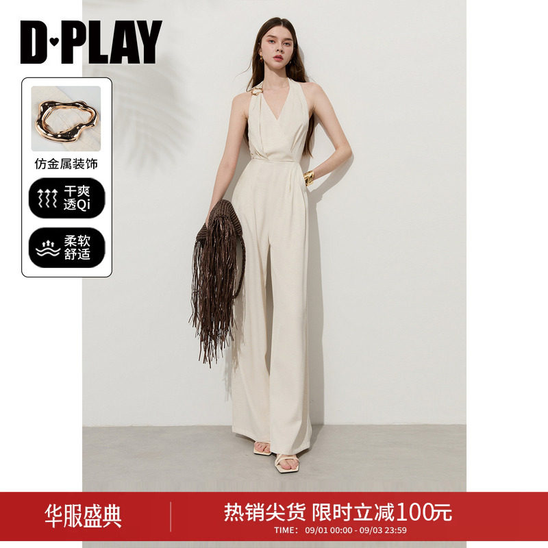 D－PLAY高个子挂脖露背连体裤图片