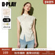 DPLAY2025年夏季 国风衬衣女 气质上衣汉服衬衫 新中式 白色立领短袖