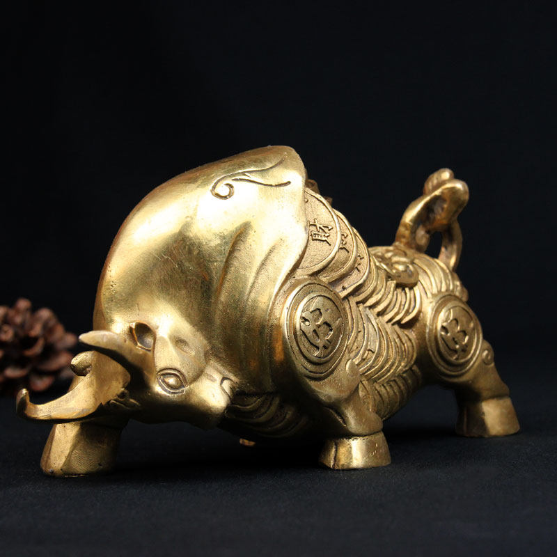 泰山福缘阁铜牛摆件金钱牛生肖牛扭转乾坤牛气冲天工艺品礼品