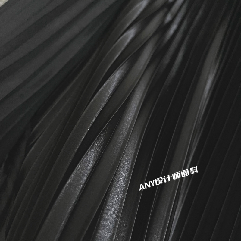 Any小众柔软纯色风琴褶高定面料