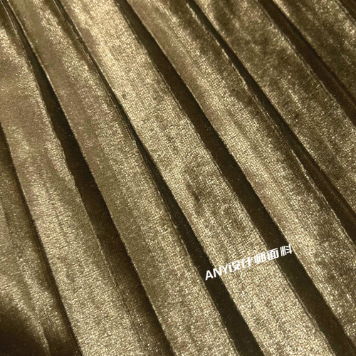 小众金丝绒彩色风琴褶褶皱面料