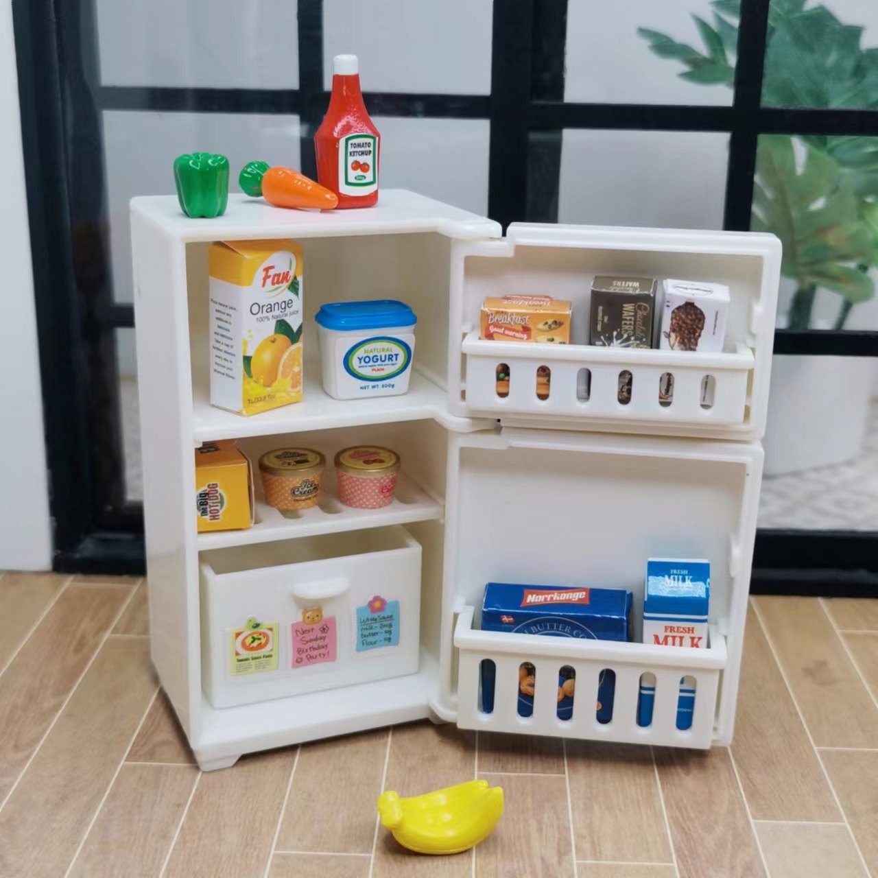 微缩食玩场景迷你冰箱模型儿童娃屋仿真玩具摆件迷你家居小物件