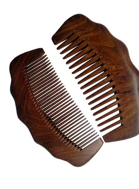 黑金檀木梳 无柄梳子宽齿密齿两款木梳