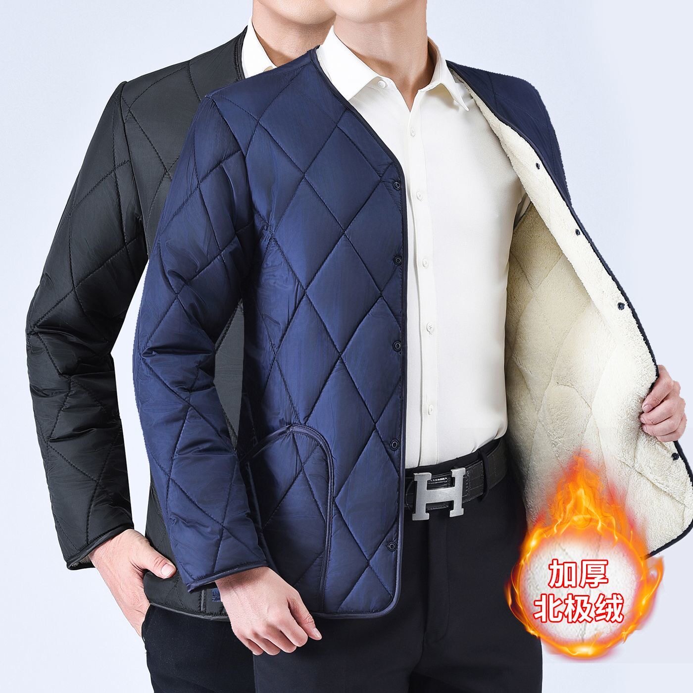 男士羽绒服贴身内胆小棉袄男款内穿保暖棉衣2026新款中老年人爸爸