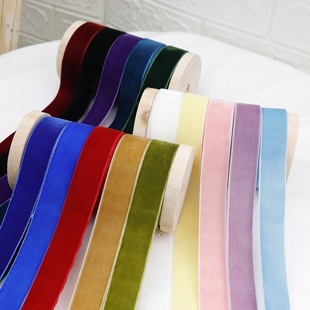 2.5cm绒带diy手工蝴蝶结绒面装 饰纯色丝带绒面带天鹅绒缎带织带