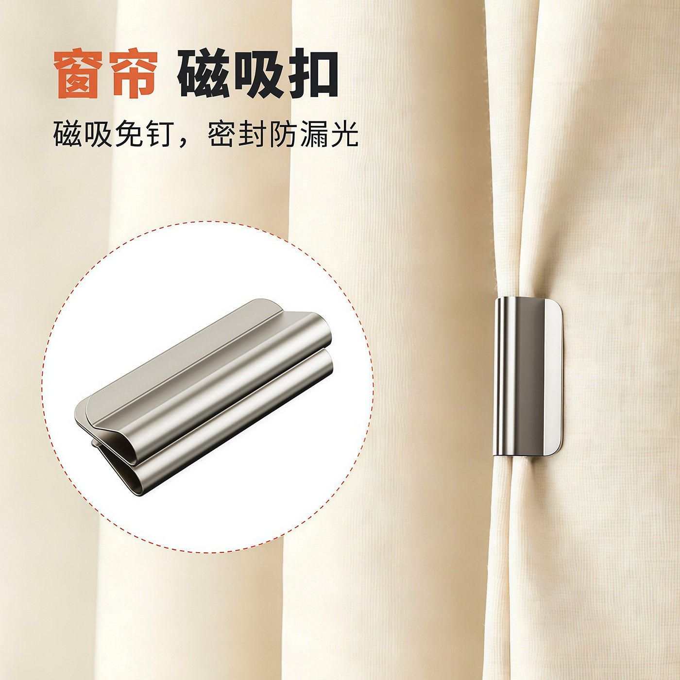 【睡觉漏光了!】磁吸式窗帘扣
