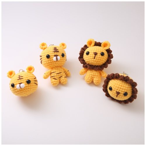 小老虎狮子玩偶生肖虎手工编织