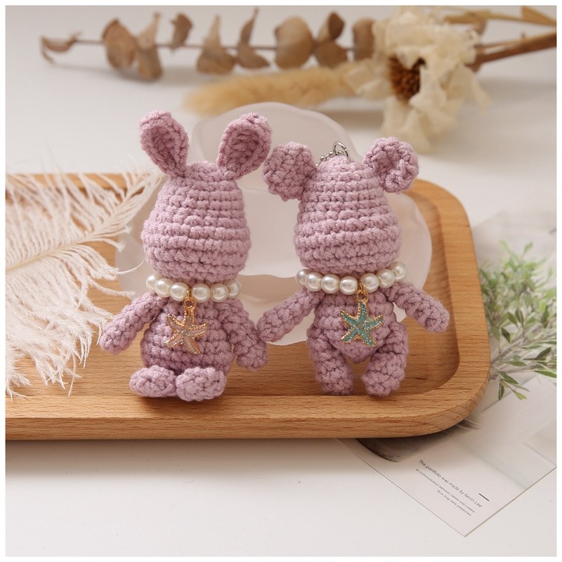 迷你暴力熊兔玩偶小挂件胸针4股牛奶棉毛线钩织手工编织diy材料包,服饰配件/皮带/帽子/围巾,DIY编织材料包,淘宝优惠券,粉丝福利购,淘宝优惠卷