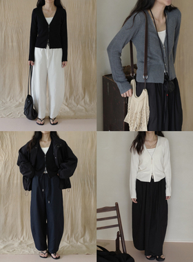 MMCC慵懒风气质百搭V领拉链衫修身针织衫开衫百搭显瘦上衣