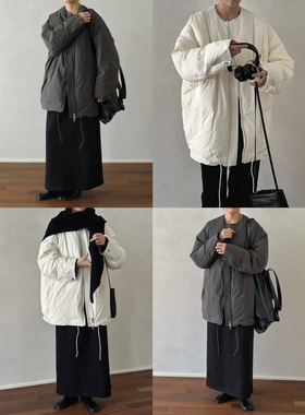 MMCC 95 白鹅绒 拉链款圆领长袖羽绒服下摆抽绳褶皱鹅绒服外套女