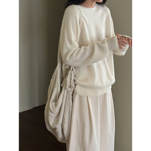 MMCC高品质山羊绒 触肤即暖 温柔气质圆领长袖针织衫打底衫毛衫女